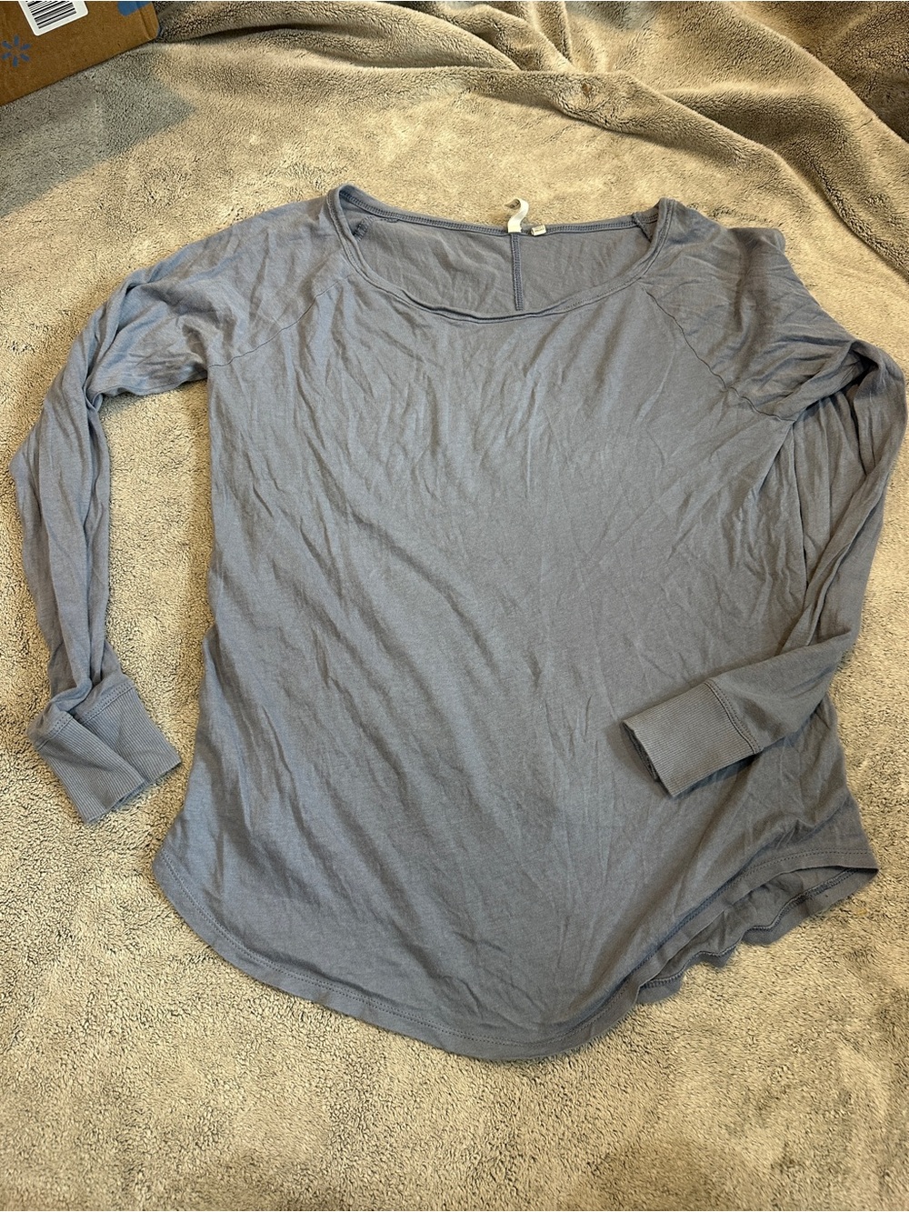 Grey State Long Sleeve Scoop Neck Top - Slate Blue